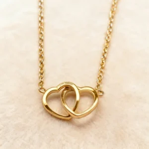 AURA Linked Hearts Necklace - Gold