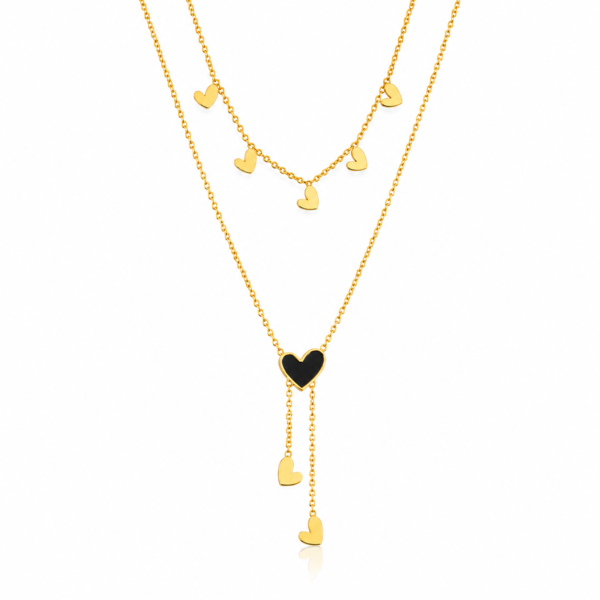 The Noir Heart Lariat Necklace