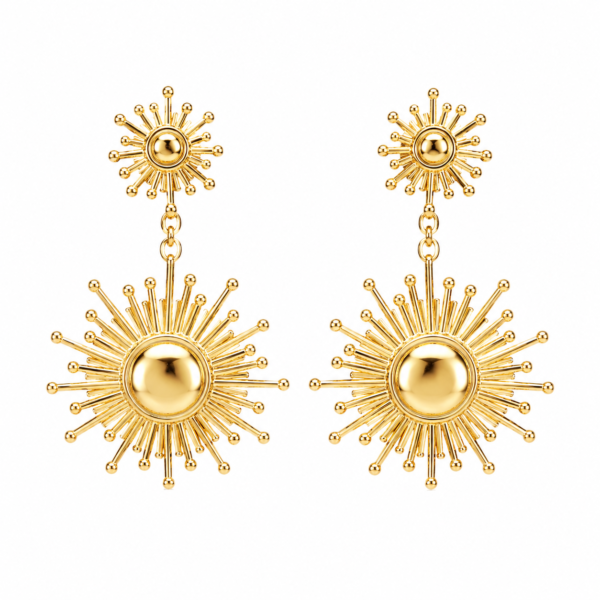 Double Soleil Drop Earrings