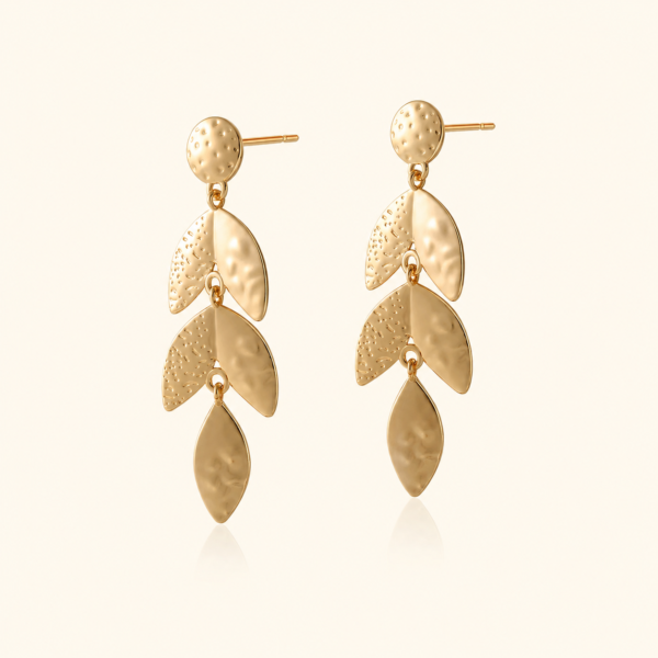 The Golden Leaf Cascade Drop Earrings