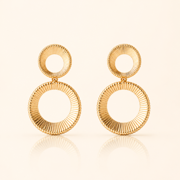 The Soleil Double Circle Drop Earrings
