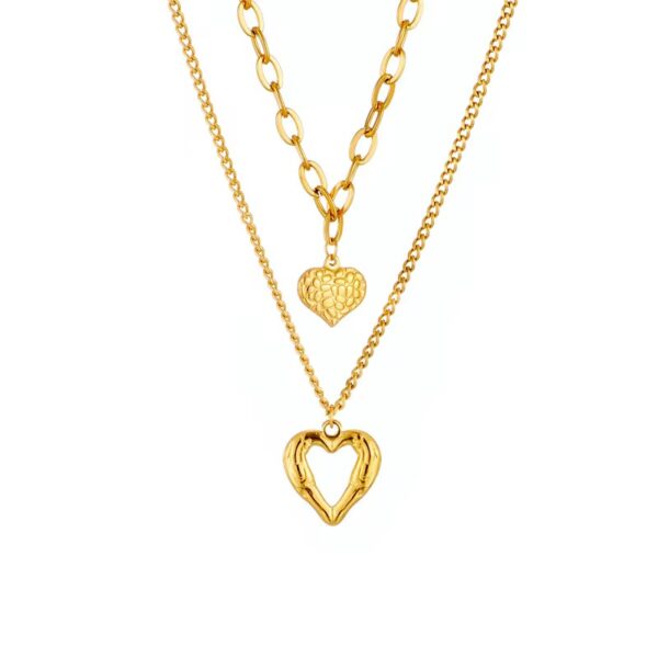 The Double Heart Layer Necklace